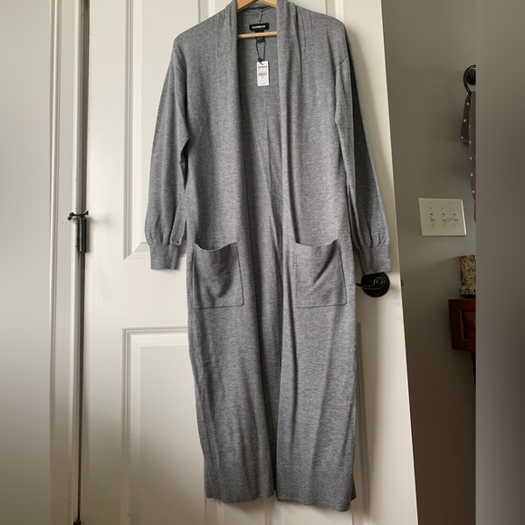 Express Ultra Soft Balloon Sleeve Duster Cardigan - Picture 7 of 9